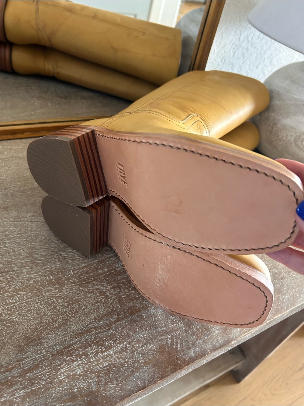 New Frye Campus 14L Boots Banana Yellow - Picture 8 of 9